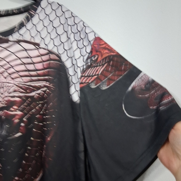 Big Men's Dragon Shirt Tshirt Red Dragon Black White Scales Big & Tall Size 6X - Picture 5 of 12